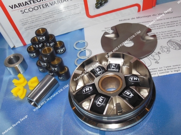 montage Variateur TNT Racing (variateur, galets…) pour scooter PIAGGIO, GILERA 50cc (Runner, Stalker, NRG, Typhoon...)