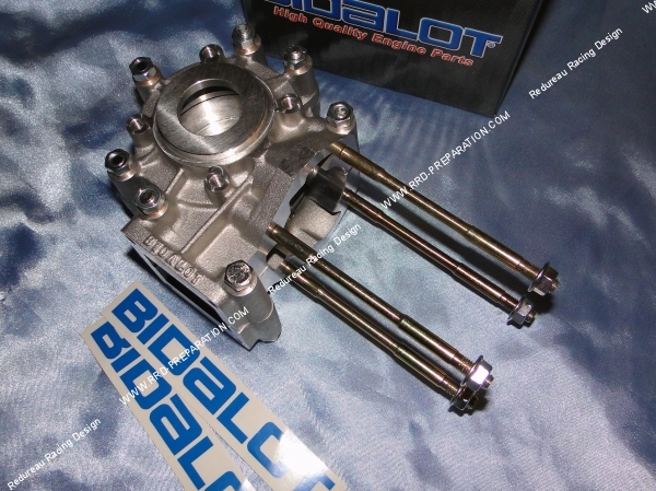 montage vue côté carters moteur bidalot racing aluminium équipés préparés g1 g2 mbk 51 av10