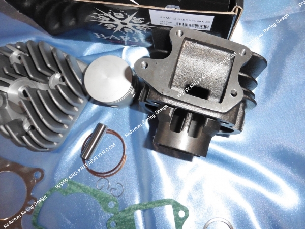 photo du kit et de sa culasse barikit, 70cc pour scooter kymco, mxu, heroism,calypso et maxxer