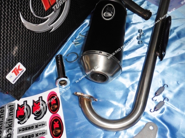Photo de l’échappement tk turbokit avec embout en corbone pour quad kymco  kxr, mxu