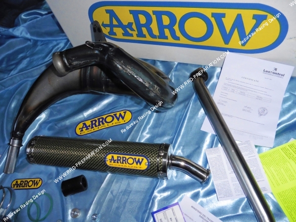 Photo de la ligne complète d'échappement de la marque arrow pour les motos et mécaboite aprilia mx 125