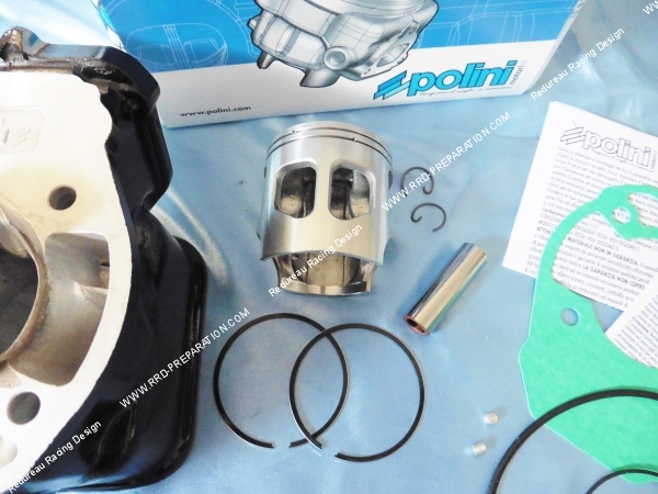 Photo du kit 154cc polini et de son piston pour moteur 125 rotax 127 sur aprilia af1 etx classic tuareg 2 temps