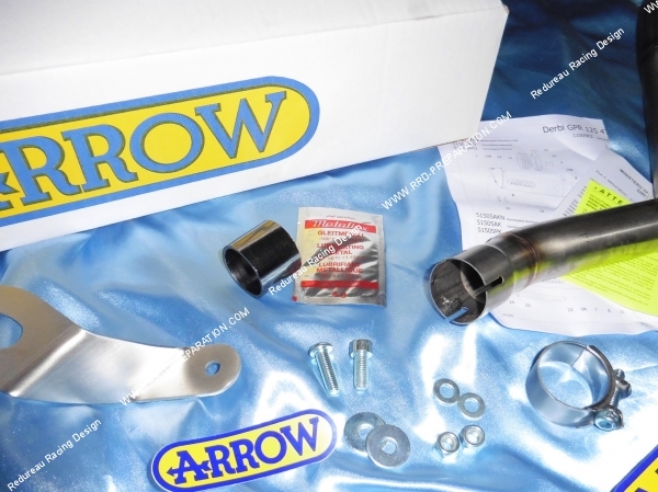 Photo du raccord de silencieux d’échappement ARROW pour DERBI GPR 125cc 4T a partir de 2010