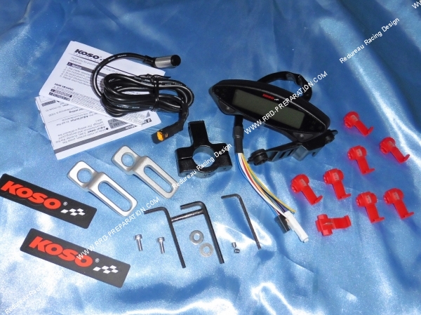 Photo du compteur koso  DB EX-02 universel avec outils, aimants, support