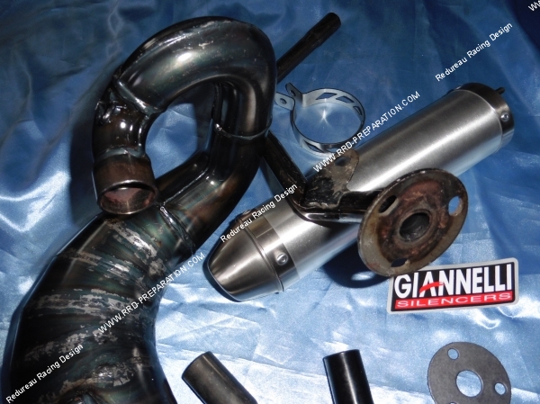 Photo de l’échappement complet GIANNELI avec le corps et le silencieux pour PEUGEOT XPS, XP STREET... de 2003 a 2005