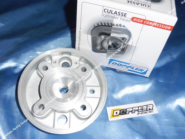Photo de la culasse DOPPLER en alu pour les kit 50cc sur moteur minarelli AM6