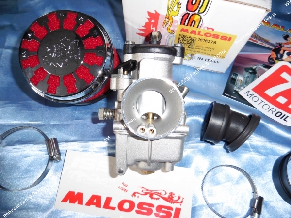 Photo du kit carburateur MALOSSI MHR VHST Ø28mm BS avec filtre a air, colliers pour carter MALOSSI C/RC-ONE et moteur PIAGGIO