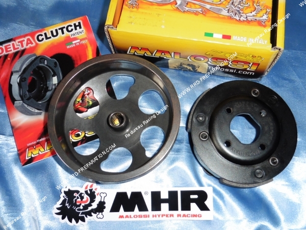 Photo du kit embrayage + cloche clutch bell MALOSSI MHR Ø107mm scooter 50cc Aprilia, Cagiva, Gilera, Malaguti, Peugeot, Piaggio, Vespa