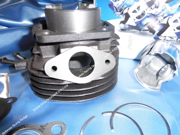 Photo du cylindre du kit POLINI fonte 90cc SPORT fonte 6 transferts pour scooter VESPA 50cc 2T PK, HP, XL, SPECIAL, PIAGGIO APE