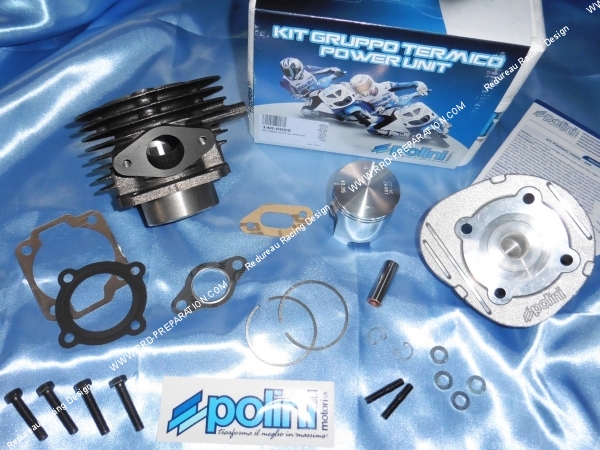 Photo du cylindre du kit POLINI fonte 90cc SPORT fonte 6 transferts pour scooter VESPA 50cc 2T PK, HP, XL, SPECIAL, PIAGGIO APE