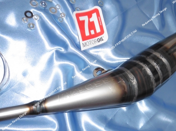 Photo du corps d'échappement MALOSSI GP REPLICA passage bas, avec gravure pour APRILIA RS4, DERBI GPR 50cc 2010 a 2016