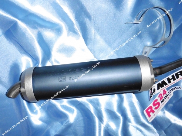 Photo de la cartouche d'échappement MALOSSI MHR GP REPLICA passage bas pour APRILIA RS4, DERBI GPR 50cc 2010 a 2016