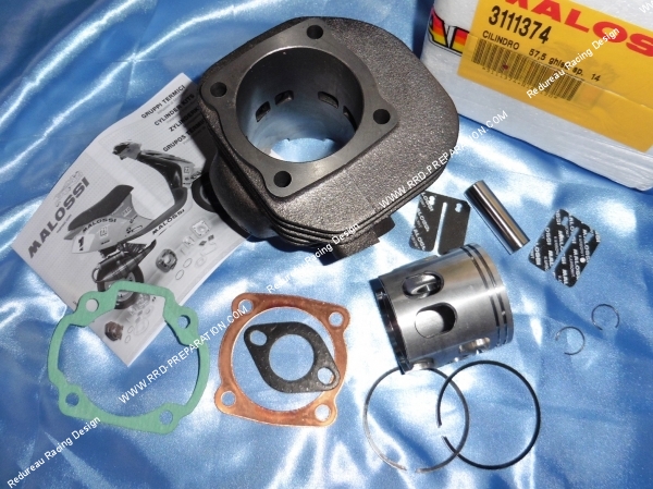 Photo du cylindre en fonte 125cc Ø57,5mm MALOSSI fonte pour BW'S, AEROX, BOOSTER, NITRO 100cc