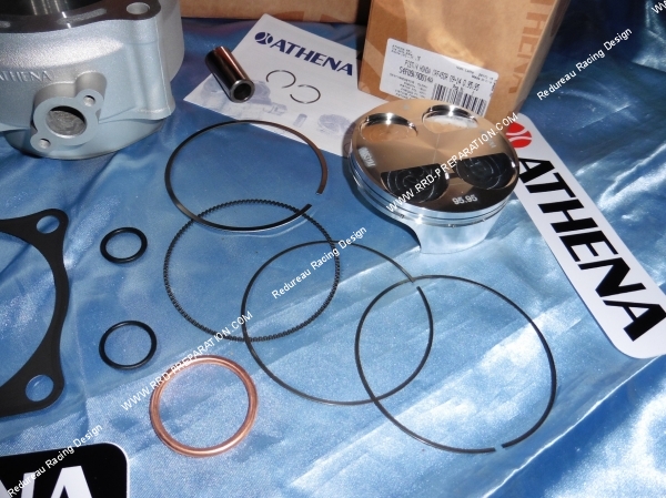 Photo du piston ATHENA avec segment axe et clips pour moto cross HONDA CRF 450 R 4T 2009 a 2017