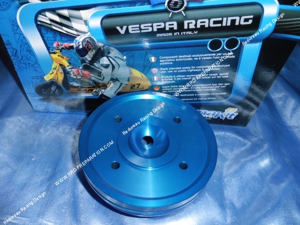 Photo de la culasse bleu anodisé du kit PARMAKIT SV CLASSIC aluminium LML STAR, DELUXE, VESPA, TS, SPRINT, VELOCE 125,150cc