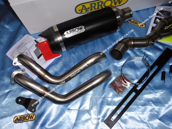 Photo du collecteur et du silencieux ARROW pour moto YAMAHA MT07