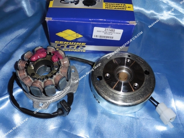 Photo du volant et du stator d'allumage DUCATI pour CAGIVA MITO et RAPTOR