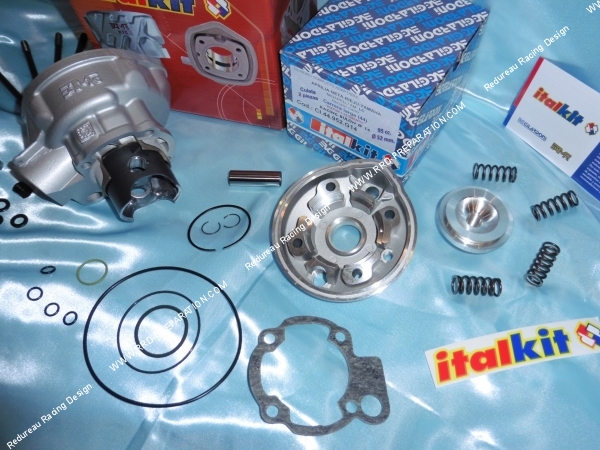Photo du pack ITALKIT Racing 95cc Ø52mm (avec vilebrequin course 44 bielle 85mm et axe 14mm) pour mécaboite moteur minarelli am6