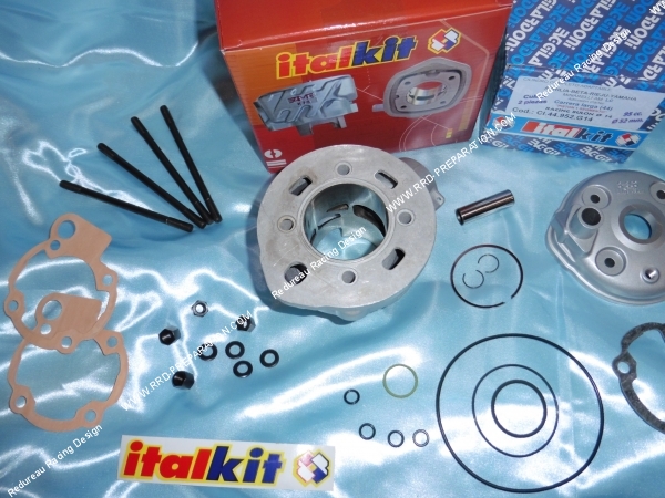 Photo du cylindre ITALKIT Racing 95cc Ø52mm (avec vilebrequin course 44 bielle 85mm et axe 14mm) pour mécaboite moteur minarelli am6