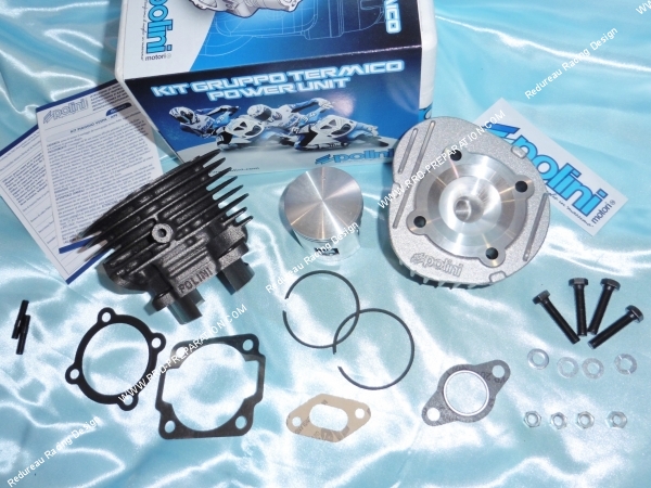 Photo du kit haut moteur Ø55mm 100cc POLINI SPORT fonte 6 transferts pour scooter VESPA 50cc 2T PK, HP, XL, SPECIAL, PIAGGIO APE