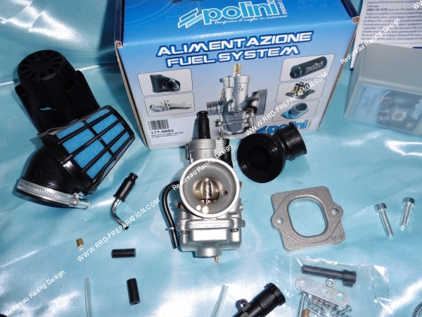 pHOTO DU KIT DE CARBURATION complet POLINI CP 21 pour scooter moteur PIAGGIO