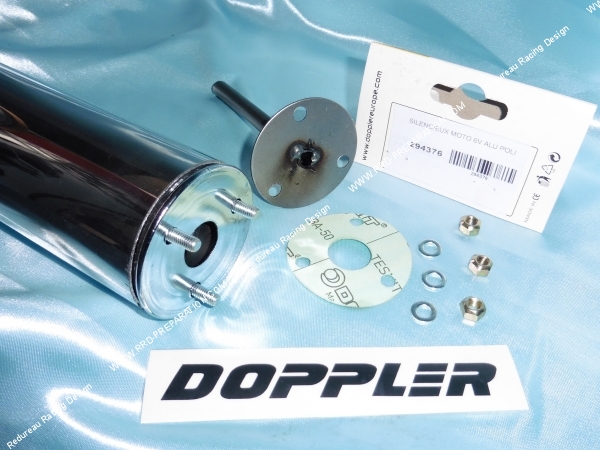 Photo du silencieux cartouche DOPPLER aluminium 3 trous entraxes 40mm pour pot d'échappement ER1