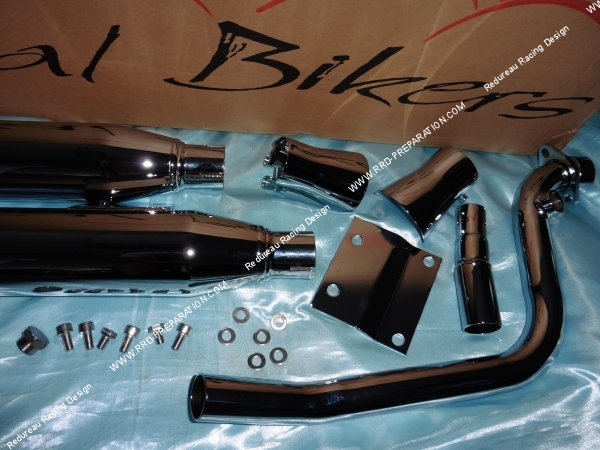 Photo de la ligne de pot d'échappement  LEOVINCE SILVERTAIL K02 pour moto HYOSUNG GV AQUILA 125 et 250
