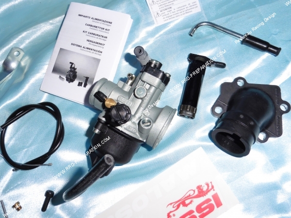 Phot du carburation MALOSSI PHVB Ø22mm avec pipe, cable de starter... pour scooter MBK BOOSTER, YAMAHA AEROX