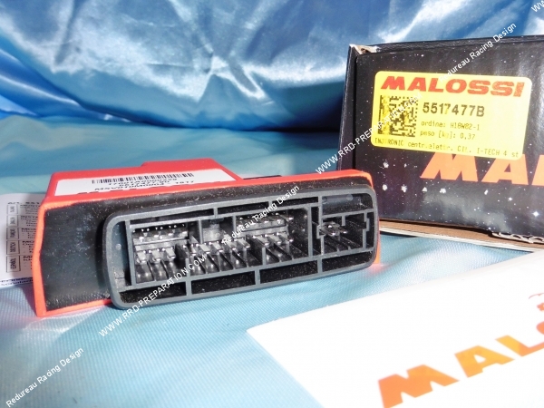 Photo du boîtier de reprogrammation moteur MALOSSI pour PIAGGIO LIBERTY, VESPA PRIMAVERA, SPRINT 50 4T EURO 3 et 4 a injection