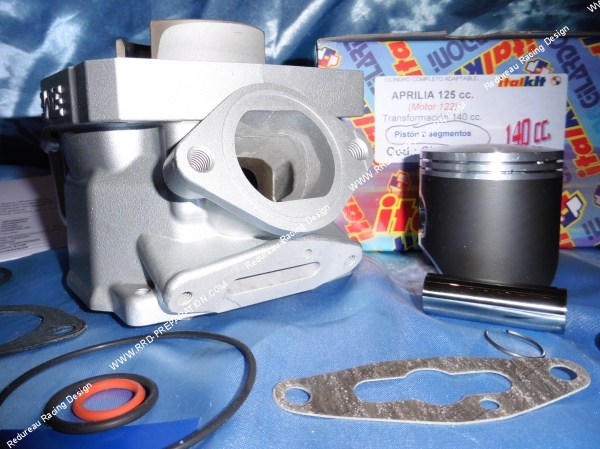 Photo des balayages des transfert d'échappement 140cc ITALKIT bi segments pour moteur 125cc ROTAX 122, aprilia RS, AF1, EUROPA, PEGASO, et autres 2 temps