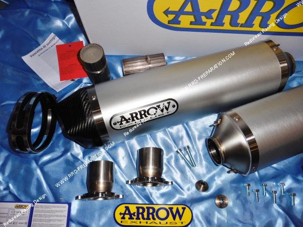 Photo de la paire de silencieux d'échappement ARROW RACE-TECH pour KTM 990 SMT et de 2009 à 2013 et KTM 990 ADVENTURE de 2006 à 2014
