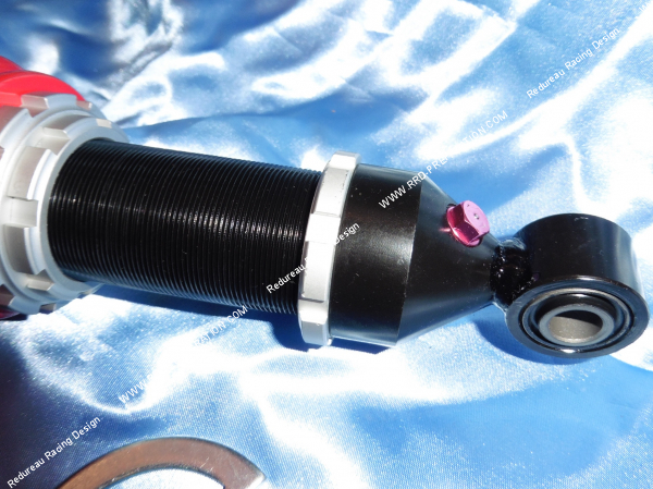 Photo de l'amortisseur hydraulique à ressort P2R réglable entraxe 333mm mécaboite DERBI SENDA jusqu'a 1999