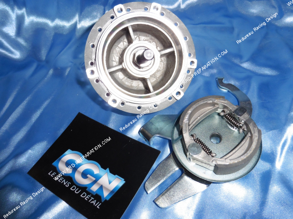 Photo du moyeu de roue arrière complet CGN pour MBK 51 Ø80mm 36 trous axe de 10mm