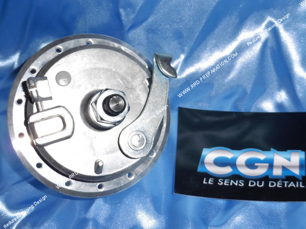 Photo du moyeu de roue avant complet CGN pour PEUGEOT 103 SP Ø80mm 28 trous axe de 12mm (jante LEULEU)