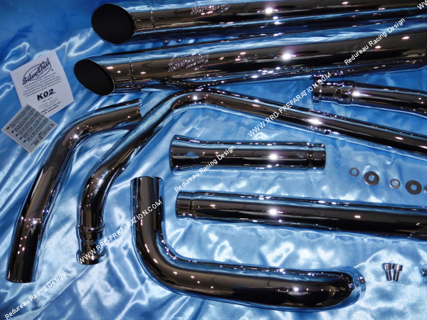 Photo des collecteurs de pot d'échappement LEOVINCE SILVERTAIL K02 pour moto HONDA VT 750, C2, ACE, SHADOW de 1997 a 2007