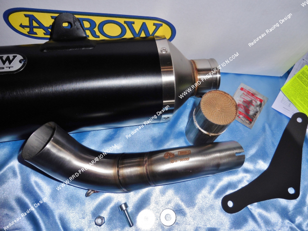 Photo du silencieux d'échappement livré avec raccord catalysé pour moto Benelli TRK 502 2017/2018