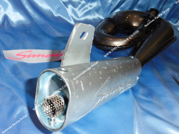 Photo de la sortie du pot d'échappement SIMONINI SHORT CLEAR pour HONDA CAMINO, PA50, HOBBIT