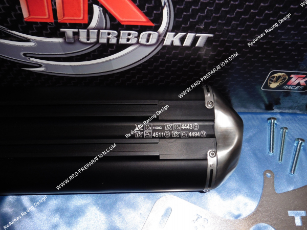 Photo de l'homologation sur le silencieux d'échappement TURBO KIT TK MAXI SCOOTER DAELIM NS 125 II, S2