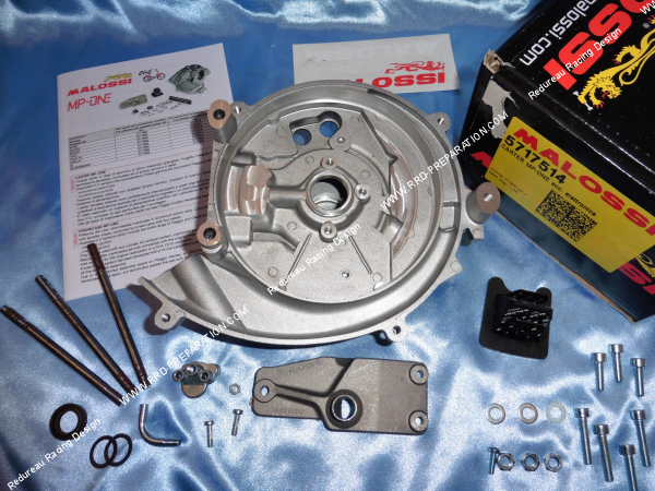 Photo des carters moteur MALOSSI MP-ONE complets pour PIAGGIO ciao allumage cône électronique