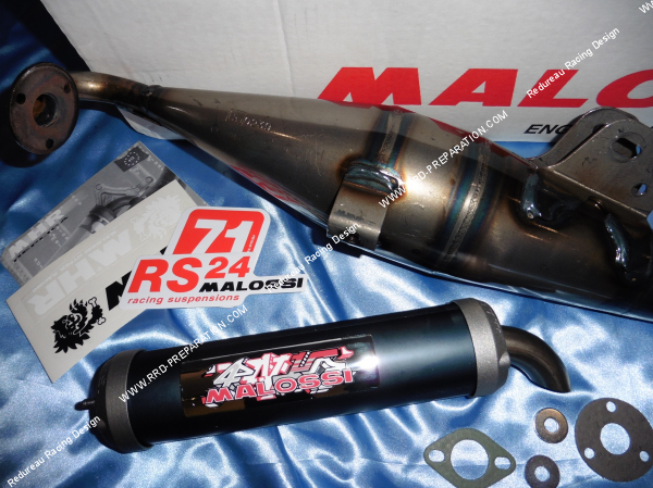 Photo du pot d'échappement MALOSSI ART OF PERFORMANCE pour scooter APRILIA SR, SCARABEO... DITECH (moteur MORINI à injection 50 2T)