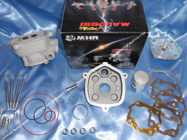 Photo de la culasse bi partie du kit 50cc haut moteur Ø40mm MALOSSI MHR TEAM aluminium DERBI euro 1 & 2