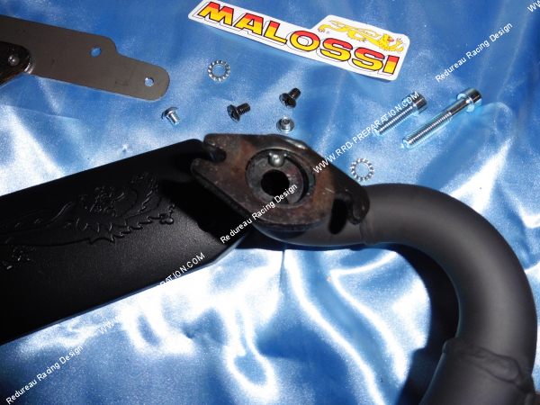 Photo de la bride du pot d'échappement MALOSSI WILD LION pour scooter minarelli horizontal (nitro, aerox, ovetto, neos, ...)