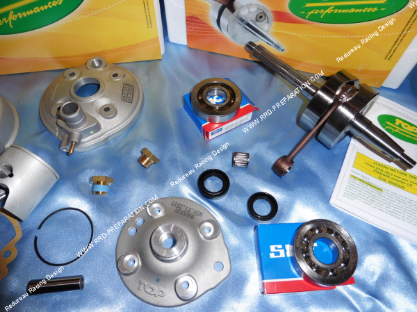 Photo du pack  moteur TOP PERFORMANCES TPR 77cc ( kit, vilebrequin, roulement ) pour PIAGGIO liquide (NRG, RUNNER...)