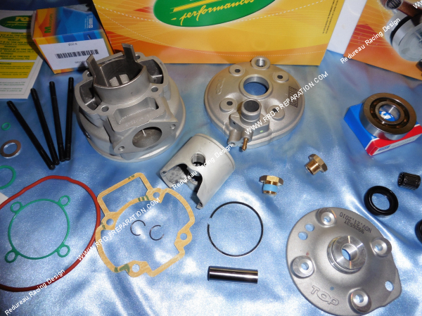 Photo du cylindre TOP PERFORMANCES TPR 77cc ( kit, vilebrequin, roulement ) pour PIAGGIO liquide (NRG, RUNNER...)