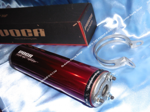 Photo du pot d'échappement VOCA CHROMED passage bas pour mécaboite moteur minarelli am6 silencieux au choix
