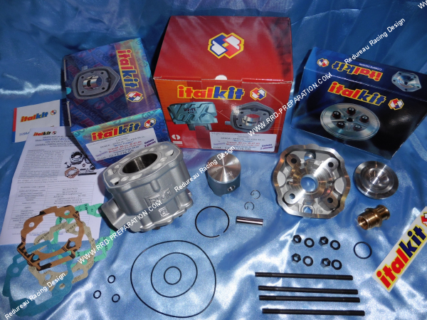 Photo du kit cylindre piston Ø47,6mm ITALKIT Racing aluminium spécial course 44,90mm DERBI euro 3