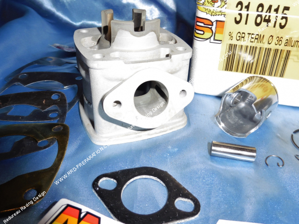 Photo du cylindre 36cc cylindre, piston Ø40mm MALOSSI alu pour POCKET BIKE MINI MOTO 50 2T LC... Refroidissement liquide