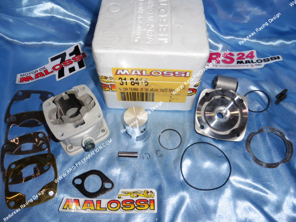 Photo du cylindre, piston, pack joint, segment MALOSSI Ø40mm MALOSSI alu pour POCKET BIKE MINI MOTO 50 2T LC... Refroidissement liquide