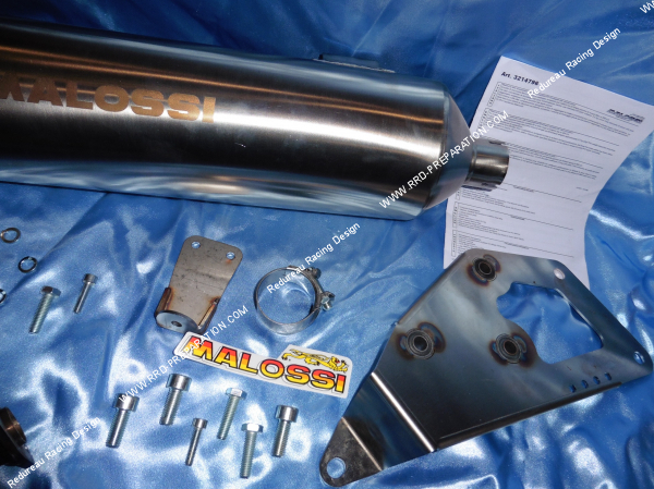 Photo de la platine de fixation du pot d'échappement MALOSSI RX pour maxi scooter HONDA DYLAN, PS, SH, KEEWAY OUTLOOK... 125cc, 150