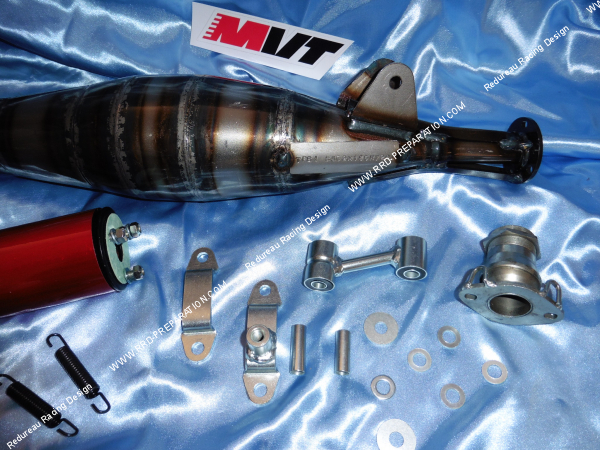 Photo du silencieux d'échappement MVT S-RACE Peugeot 103 SPX, RCX, CLIP & MVX bras carré